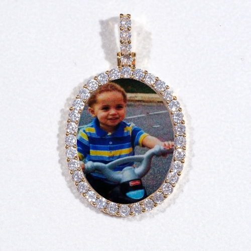 3D Oval Custom Picture Pendant