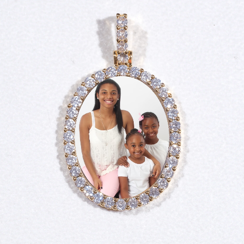 3D Oval Custom Picture Pendant
