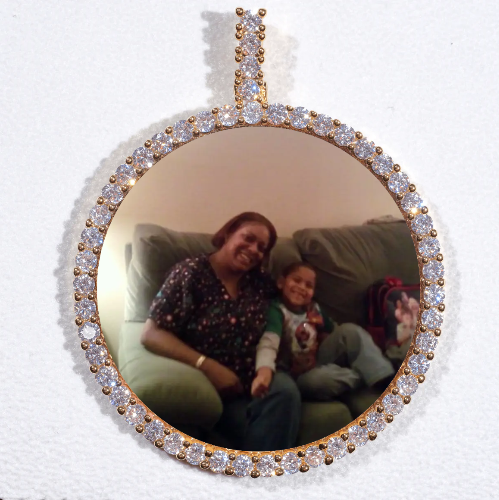 LARGE 3D CIRCLE CUSTOM PICTURE PENDANT