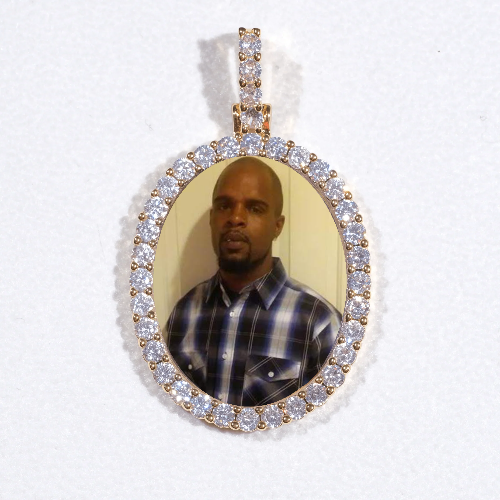 3D Oval Custom Picture Pendant