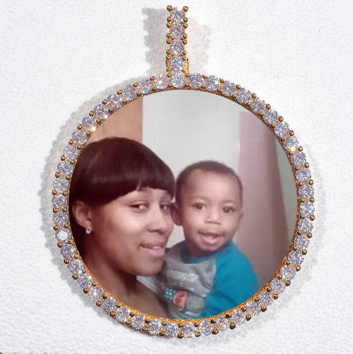 LARGE 3D CIRCLE CUSTOM PICTURE PENDANT