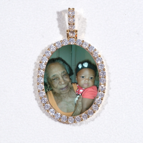 3D Oval Custom Picture Pendant