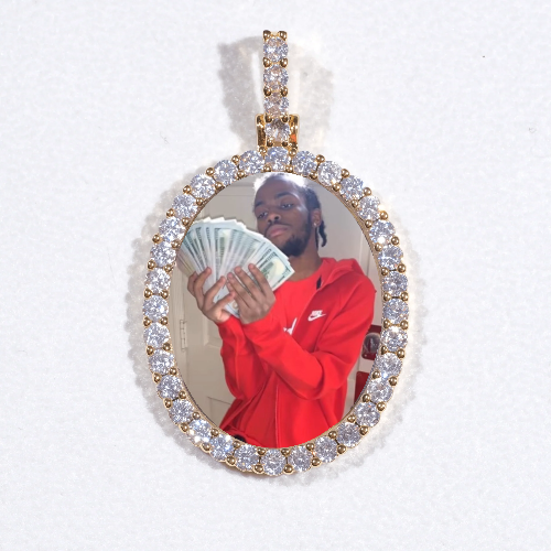3D Oval Custom Picture Pendant
