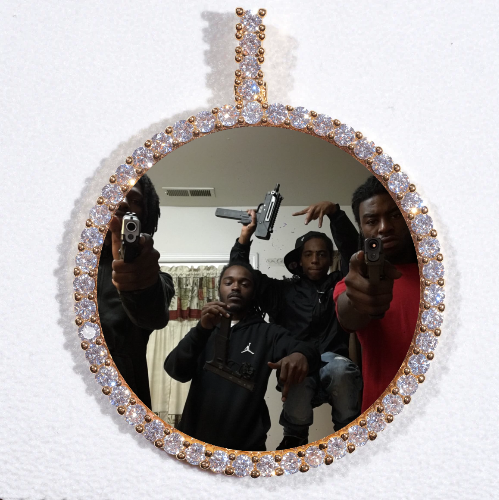 LARGE 3D CIRCLE CUSTOM PICTURE PENDANT