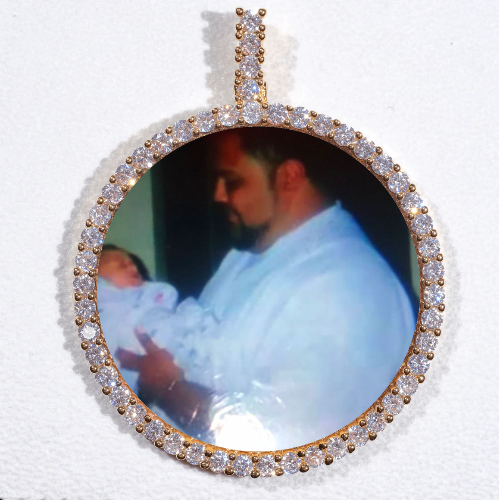 LARGE 3D CIRCLE CUSTOM PICTURE PENDANT