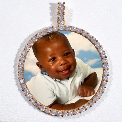 LARGE 3D CIRCLE CUSTOM PICTURE PENDANT