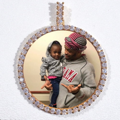 LARGE 3D CIRCLE CUSTOM PICTURE PENDANT
