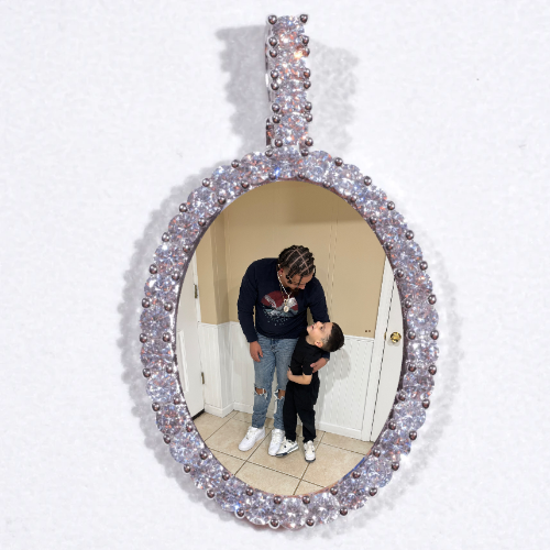 Large 3D Oval Custom Picture Pendant