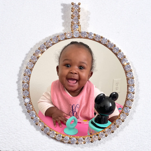 LARGE 3D CIRCLE CUSTOM PICTURE PENDANT