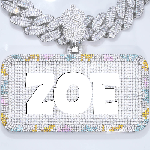 CUSTOM LETTER NECKLACE 3D COLORFUL SQUARE