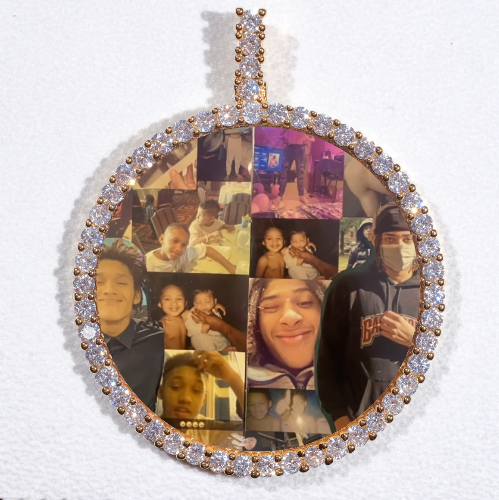 LARGE 3D CIRCLE CUSTOM PICTURE PENDANT