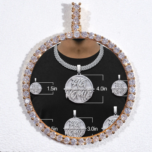 LARGE 3D CIRCLE CUSTOM PICTURE PENDANT