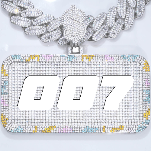CUSTOM LETTER NECKLACE 3D COLORFUL SQUARE