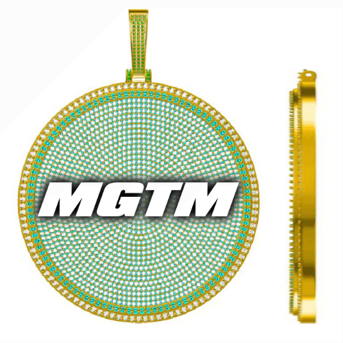 CUSTOM LETTER NECKLACE 3D BIG DISC