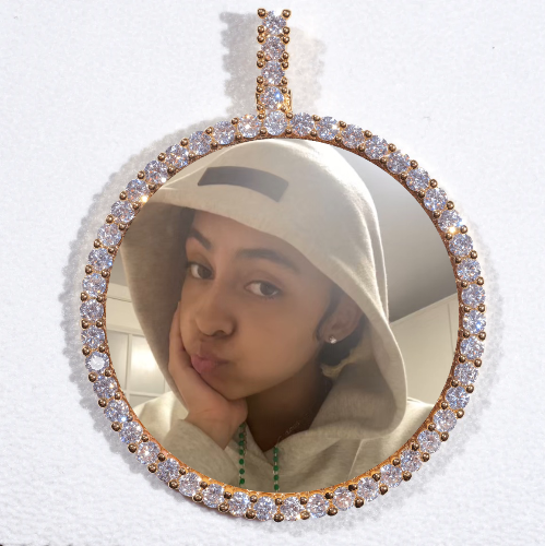 LARGE 3D CIRCLE CUSTOM PICTURE PENDANT