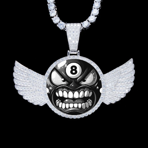 925S & VVS Moissanite 3D Wing Custom Picture Pendant