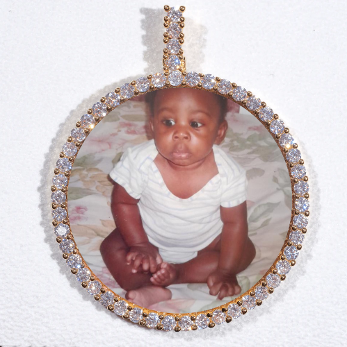 LARGE 3D CIRCLE CUSTOM PICTURE PENDANT