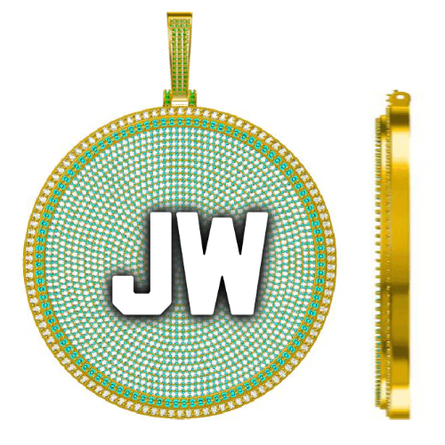 CUSTOM LETTER NECKLACE 3D BIG DISC