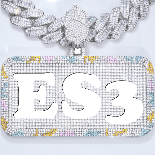 CUSTOM LETTER NECKLACE 3D COLORFUL SQUARE