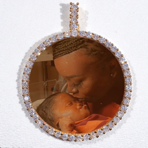 LARGE 3D CIRCLE CUSTOM PICTURE PENDANT