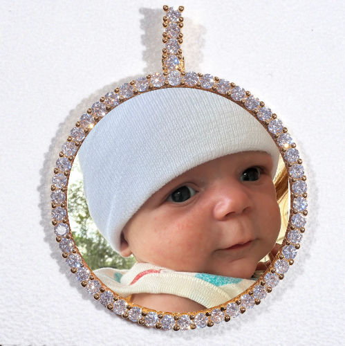 LARGE 3D CIRCLE CUSTOM PICTURE PENDANT