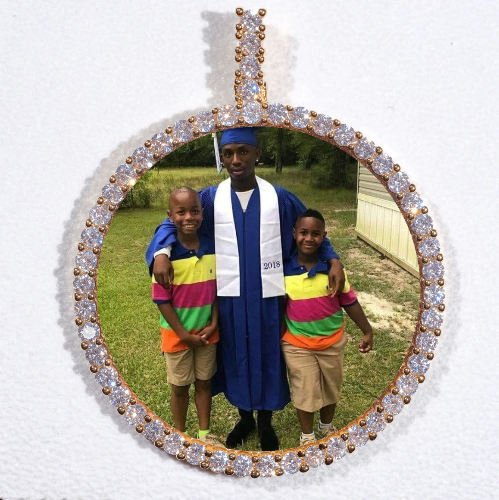 LARGE 3D CIRCLE CUSTOM PICTURE PENDANT