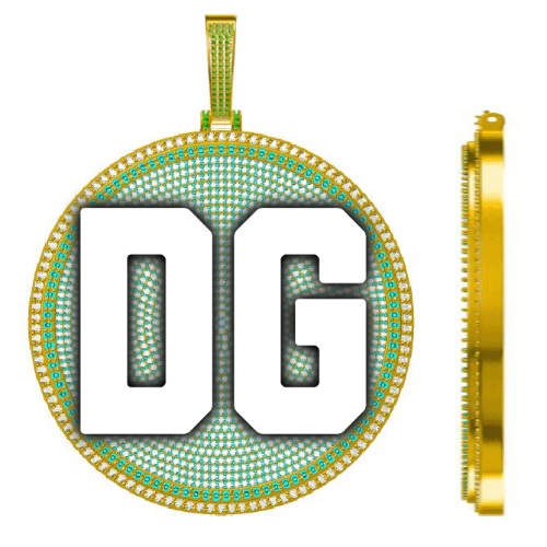 CUSTOM LETTER NECKLACE 3D BIG DISC