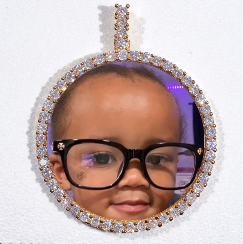 LARGE 3D CIRCLE CUSTOM PICTURE PENDANT