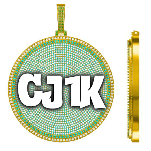CUSTOM LETTER NECKLACE 3D BIG DISC