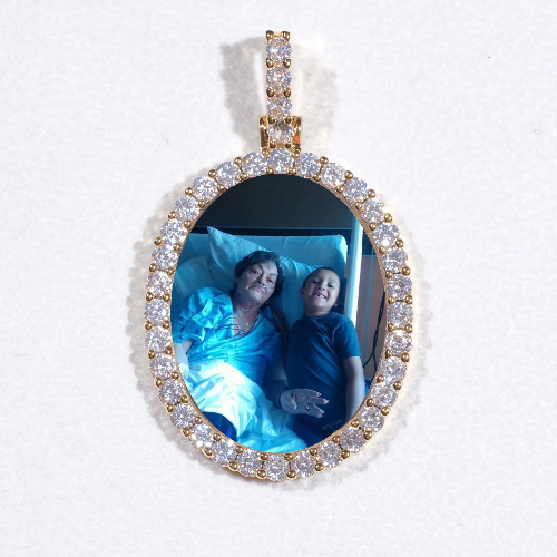 3D Oval Custom Picture Pendant
