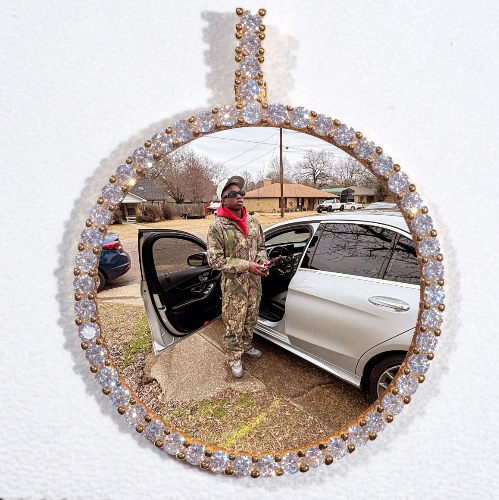 LARGE 3D CIRCLE CUSTOM PICTURE PENDANT