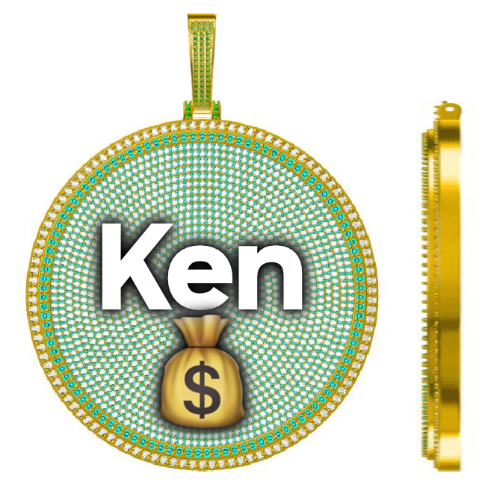 CUSTOM LETTER NECKLACE 3D BIG DISC