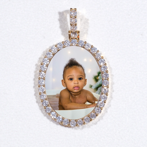 3D Oval Custom Picture Pendant