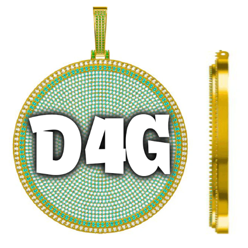CUSTOM LETTER NECKLACE 3D BIG DISC