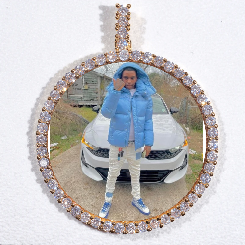 LARGE 3D CIRCLE CUSTOM PICTURE PENDANT