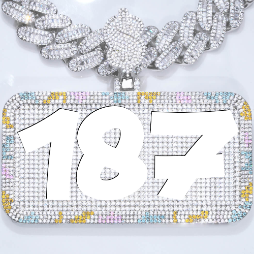 CUSTOM LETTER NECKLACE 3D COLORFUL SQUARE