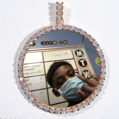 LARGE 3D CIRCLE CUSTOM PICTURE PENDANT