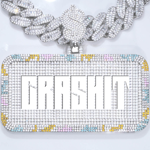 CUSTOM LETTER NECKLACE 3D COLORFUL SQUARE