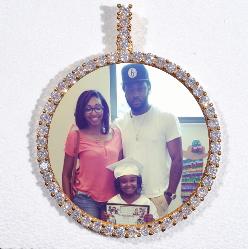 LARGE 3D CIRCLE CUSTOM PICTURE PENDANT