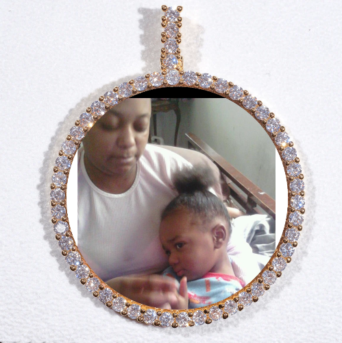 LARGE 3D CIRCLE CUSTOM PICTURE PENDANT