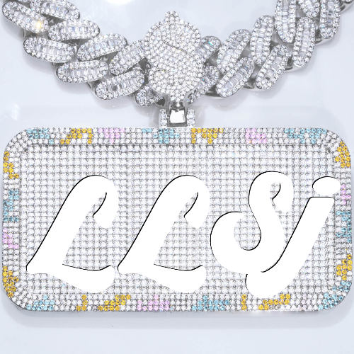 CUSTOM LETTER NECKLACE 3D COLORFUL SQUARE
