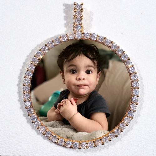 LARGE 3D CIRCLE CUSTOM PICTURE PENDANT