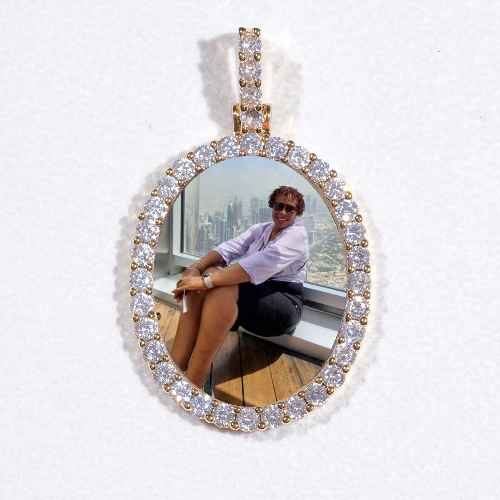 3D Oval Custom Picture Pendant