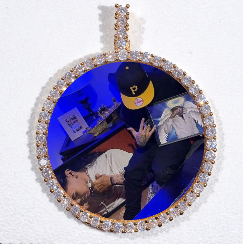 LARGE 3D CIRCLE CUSTOM PICTURE PENDANT