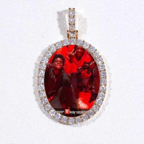 3D Oval Custom Picture Pendant