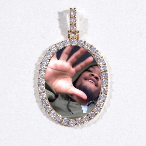 3D Oval Custom Picture Pendant