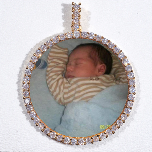 LARGE 3D CIRCLE CUSTOM PICTURE PENDANT