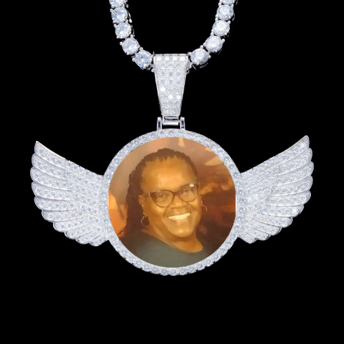925S & VVS Moissanite 3D Wing Custom Picture Pendant