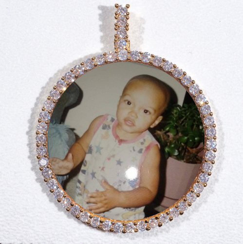 LARGE 3D CIRCLE CUSTOM PICTURE PENDANT