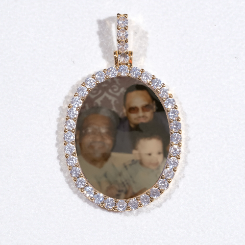 3D Oval Custom Picture Pendant